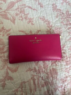 kate spade Hot Pink Zip-Around Continental Wallet